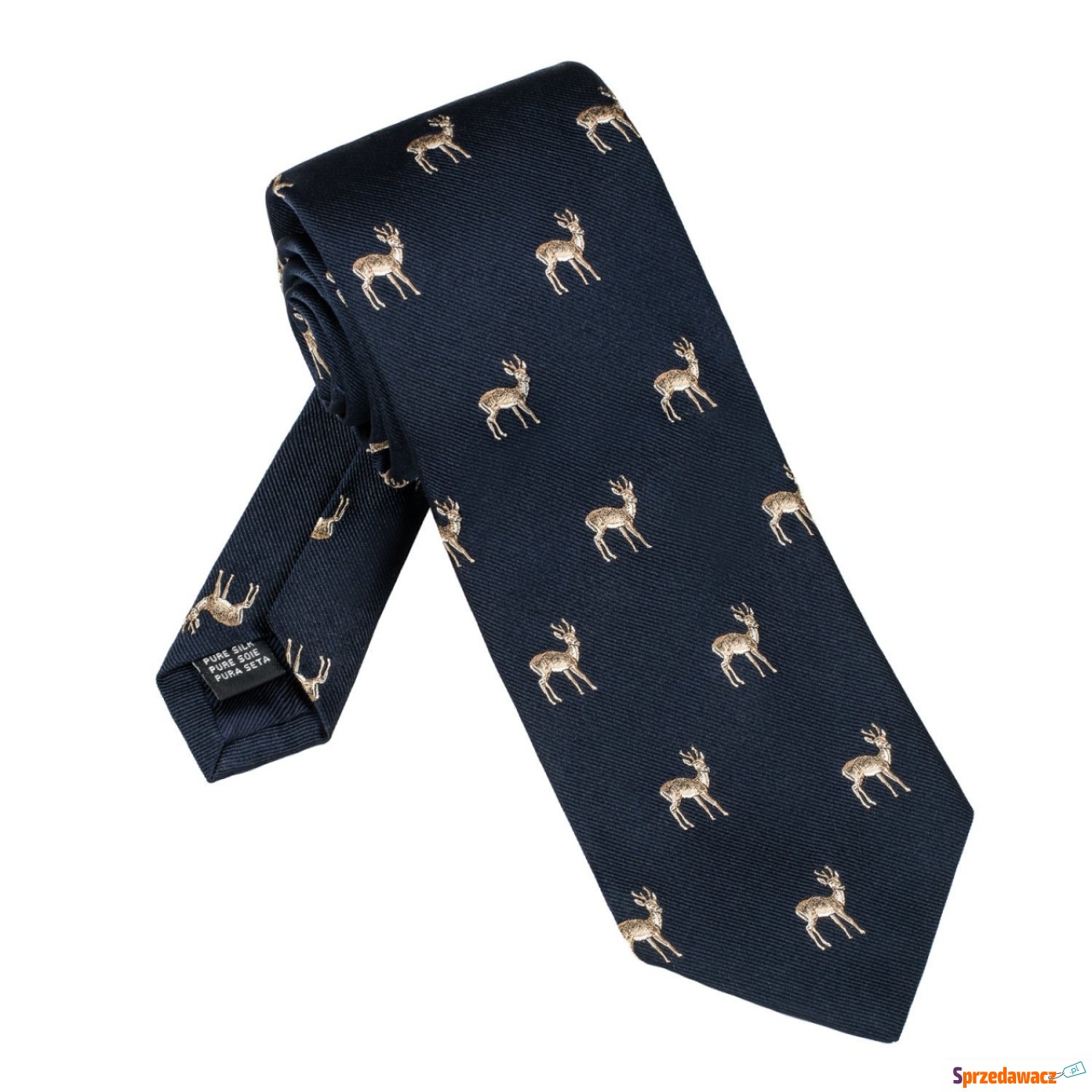 Elegancki granatowy krawat jedwabny...