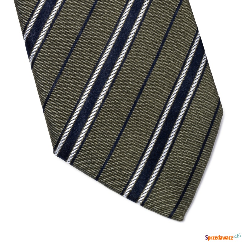 Jedwabny krawat zielony regimental...