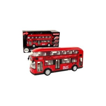  Autobus piętrowy z napędem frykcyjnym czerwony Leantoys