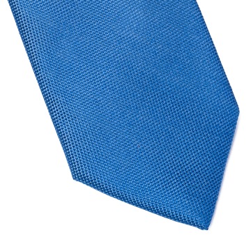 Krawat jedwabny VAN THORN niebieski struktura 