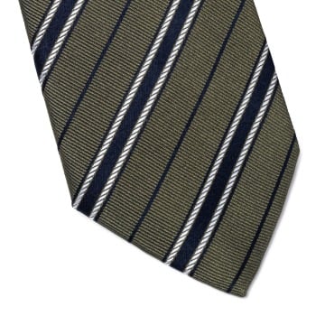 Jedwabny krawat zielony regimental VAN THORN