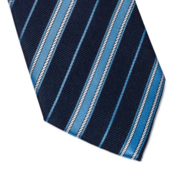 Jedwabny krawat granat niebieski regimental VAN THORN