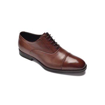 Eleganckie brązowe skórzane buty męskie typu Oxford 40