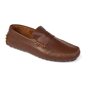 Miękkie mokasyny męskie VAN THORN driving shoes brązowe 46