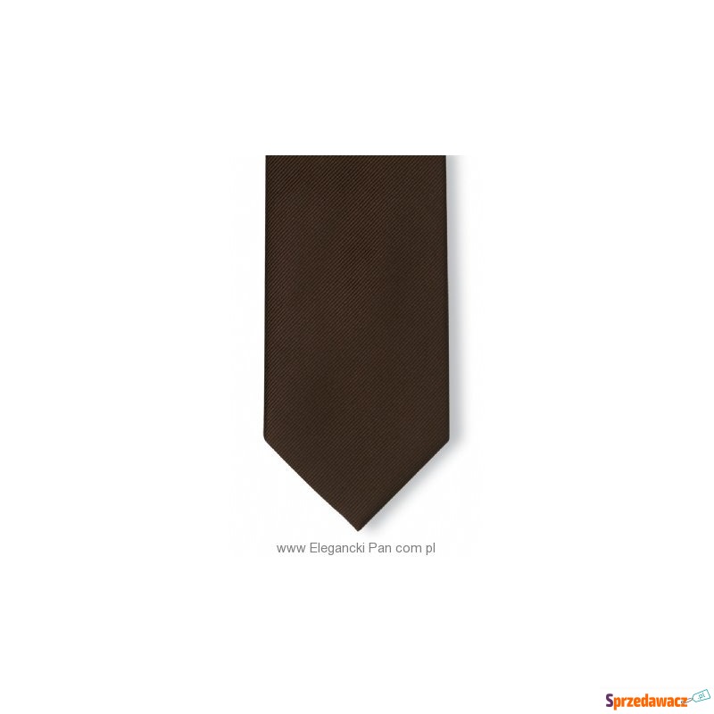Brązowy krawat jedwabny - Krawaty, muszki - Grudziądz