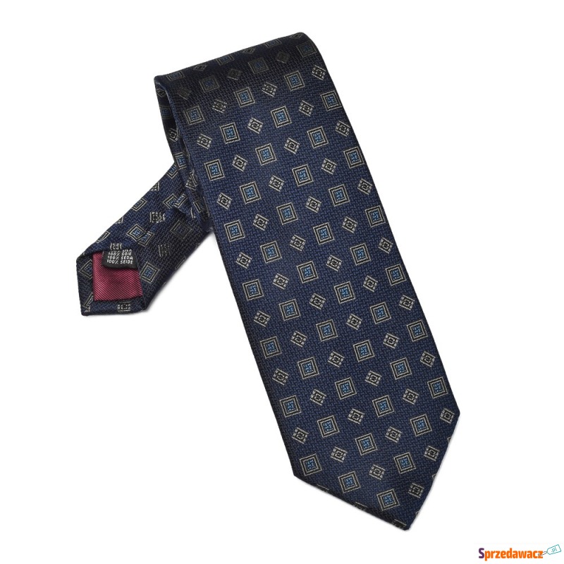 Elegancki granatowy krawat VAN THORN we wzór - Krawaty, muszki - Ciechanów