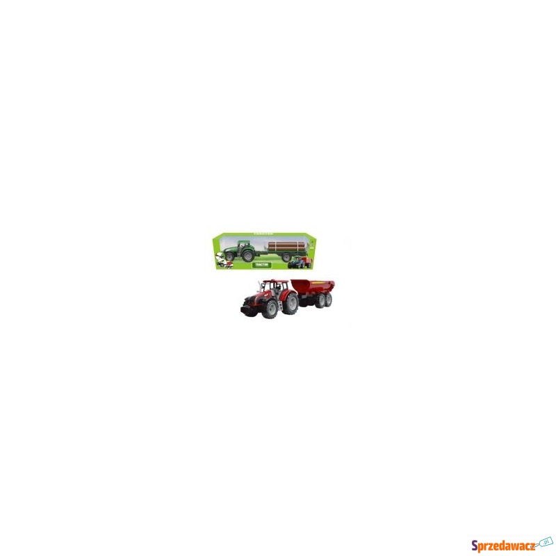  Traktor plastikowy z przyczepą w pud. Askato - Samochodziki, samoloty,... - Płock