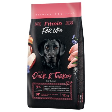 Fitmin Dog For Life, kaczka i ryż - 12 kg