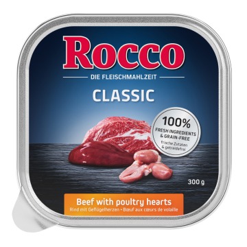 Megapakiet Rocco Classic tacki, 27 x 300 g - Wołowina i serca drobiowe