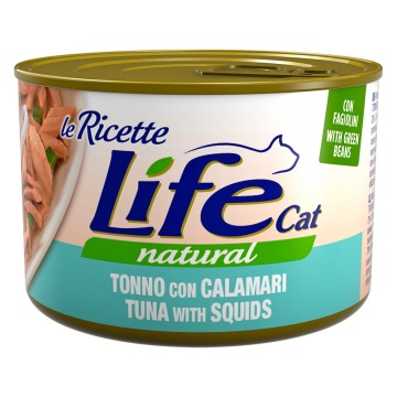 Life Cat 'Le Ricette' 24 x 150 g mokra dla kota - Tuńczyk, kalmary, fasolka szparagowa