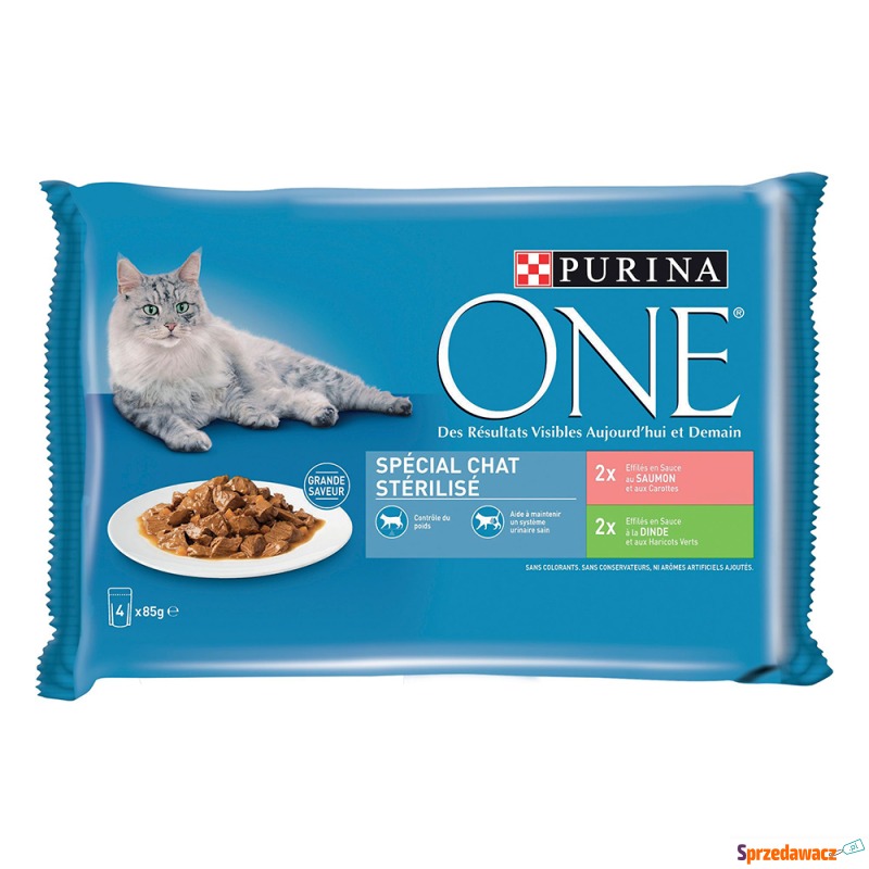 PURINA ONE Sterilised Cat 4 x 85 g - łosoś, indyk - Karmy dla kotów - Bytom