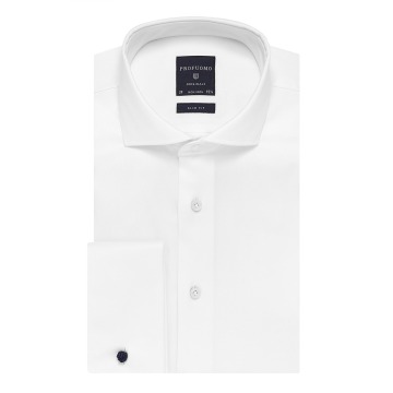 Elegancka biała koszula męska taliowana (SLIM FIT), mankiety na spinki 43
