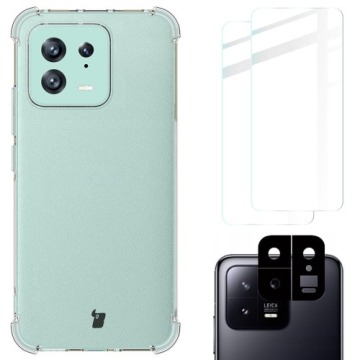 Etui + 2x szkło + obiektyw Bizon Case Clear Pack do Xiaomi 13, przezroczyste