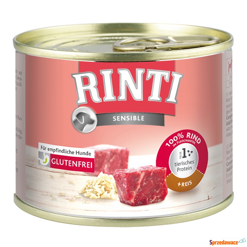 RINTI Sensible, 24 x 185 g - Wołowina z ryżem - Karmy dla psów - Koszalin