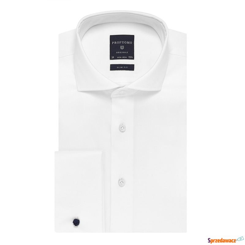 Elegancka biała koszula męska taliowana (SLIM... - Koszule męskie - Głogów