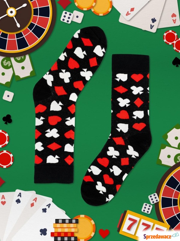 Długie Skarpetki Urban Socks Poker Czarne - Skarpety męskie - Knurów
