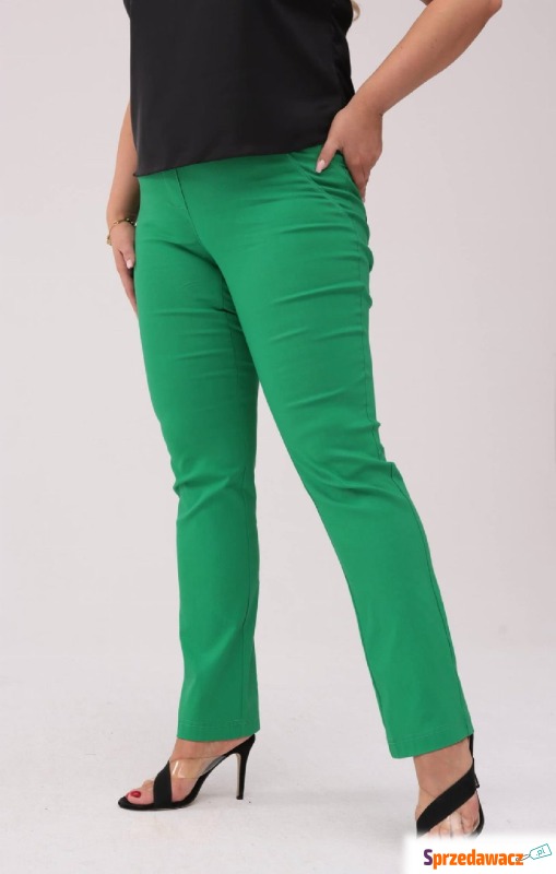Zielone spodnie Nilda z prostą nogawką wysoki... - Spodnie damskie - Rzeszów