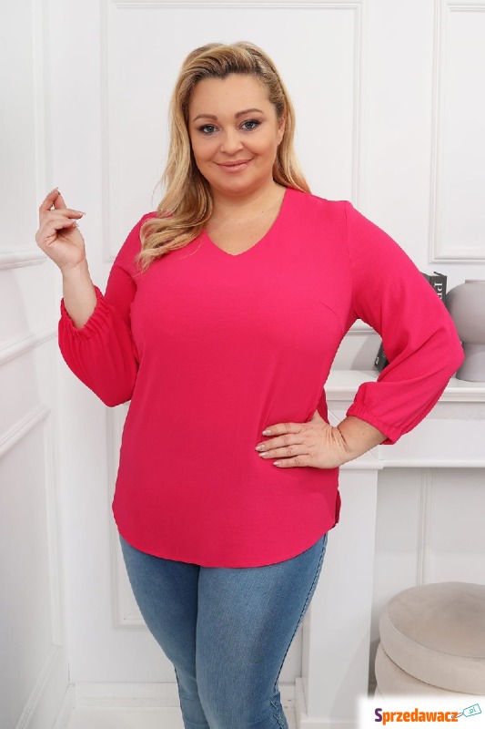 Elegancka klasyczna amarantowa bluzka PLUS SIZE... - Bluzki, koszule - Przemyśl