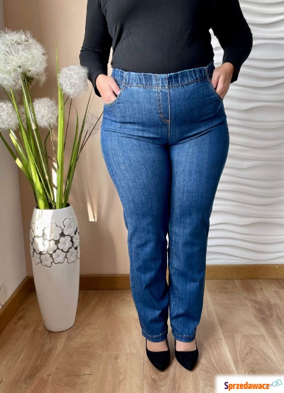 Jeansowe spodnie Jovita z prostą nogawką PLUS... - Spodnie damskie - Tarnowskie Góry