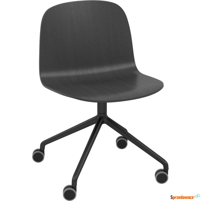 Krzesło na kółkach Visu Wide Swivel czarne - Krzesła kuchenne - Jaworzno