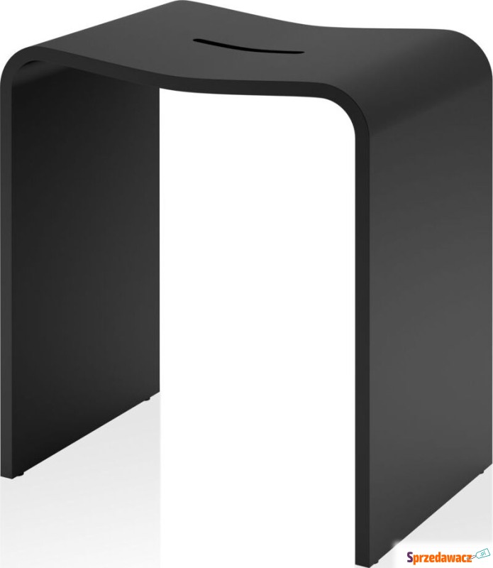 Stołek łazienkowy Stone 46 cm czarny mat - Taborety, stołki, hokery - Tychy