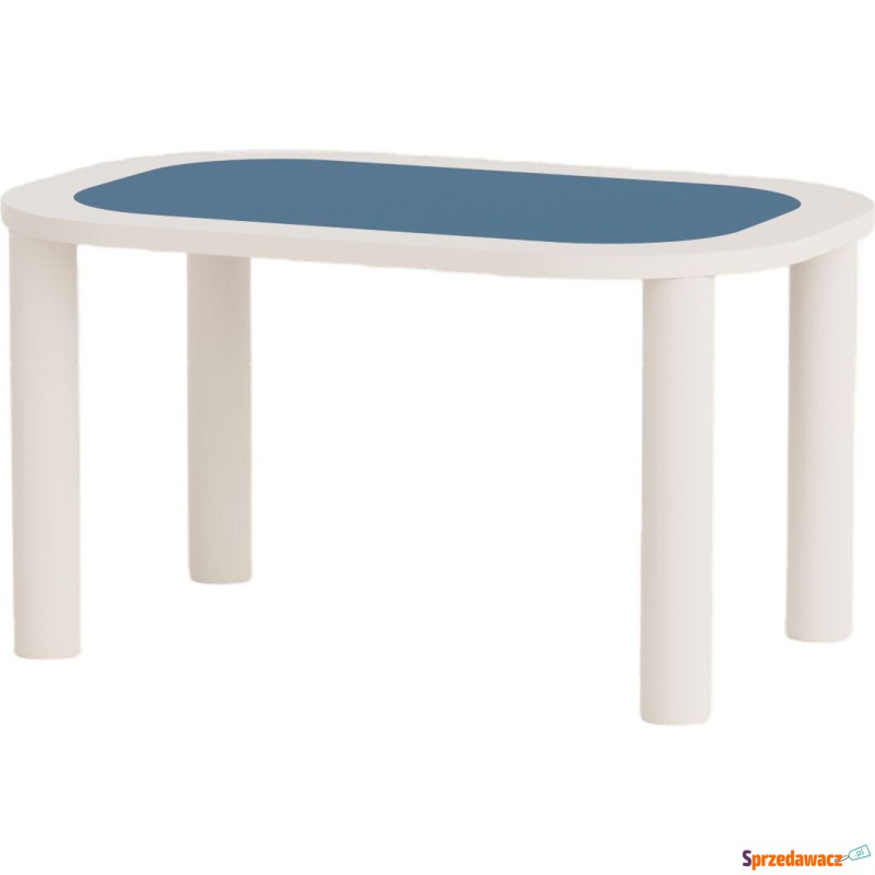 Stolik Mosai M niebieski nogi kremowe - Stoły, stoliki, ławy - Grudziądz