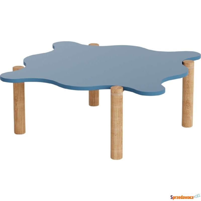 Stolik Savia L niebieski nogi dębowe - Stoły, stoliki, ławy - Bielsko-Biała
