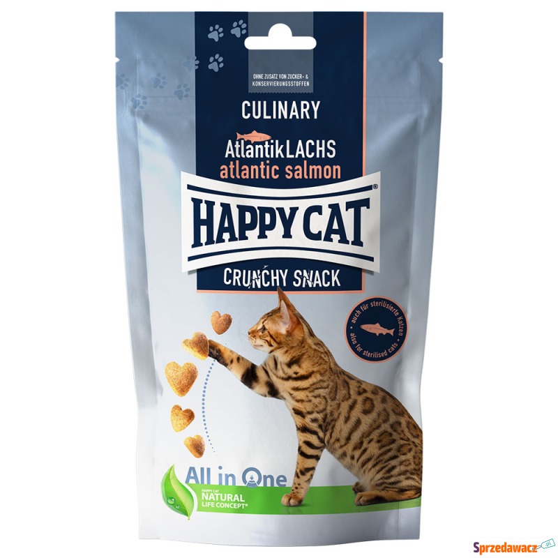 Happy Cat Culinary Crunchy Snack, łosoś atlan... - Przysmaki dla kotów - Gdynia