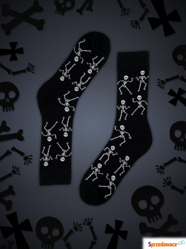 Długie Skarpetki Urban Socks Skeleton Czarne - Skarpety męskie - Załom
