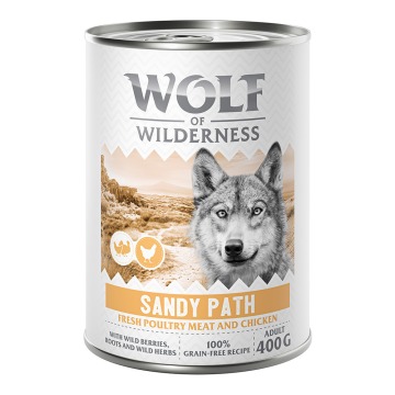 Wolf of Wilderness Adult “Expedition”, 6 x 400 g - Sandy Path - Drób z kurczakiem