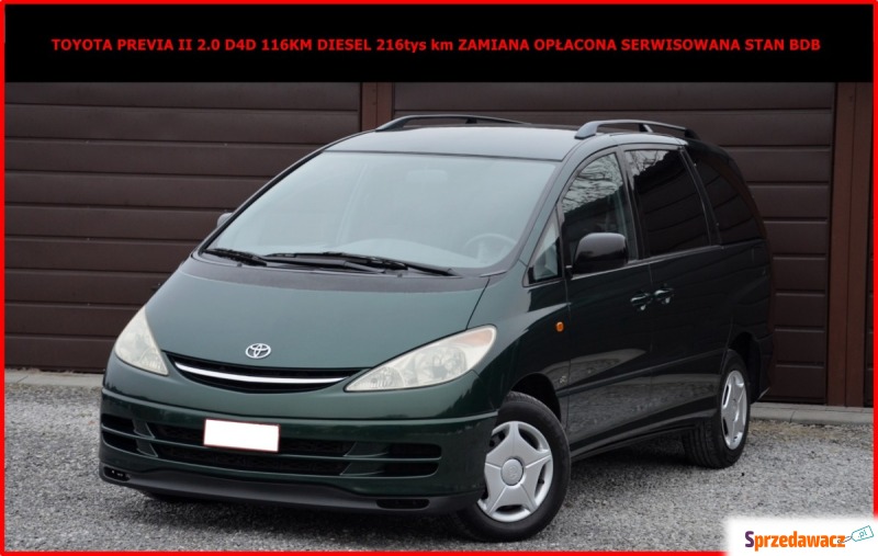 Toyota Previa II 2.0 D4D 116KM 216 tys km Zamiana... - Samochody osobowe - Zamość