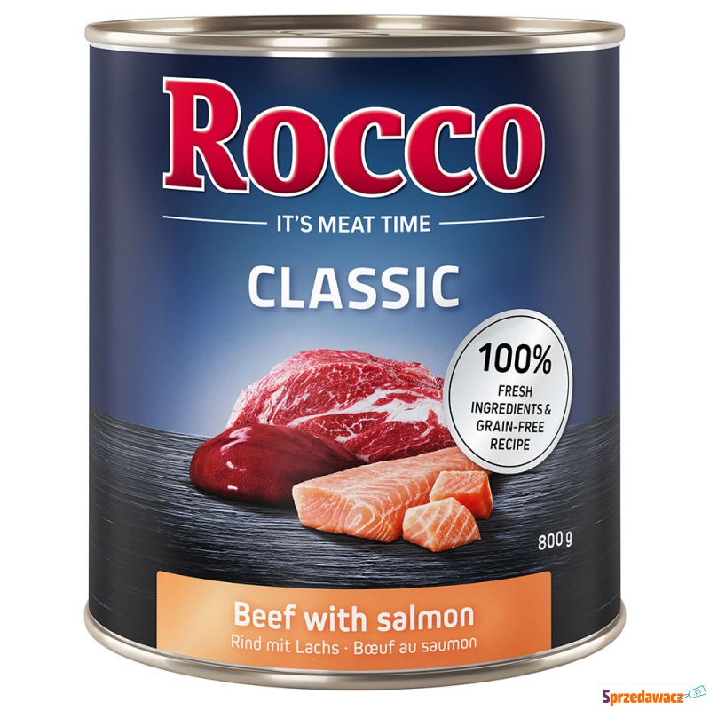 Rocco Classic, 6 x 800 g - Wołowina i łosoś - Karmy dla psów - Biała Podlaska