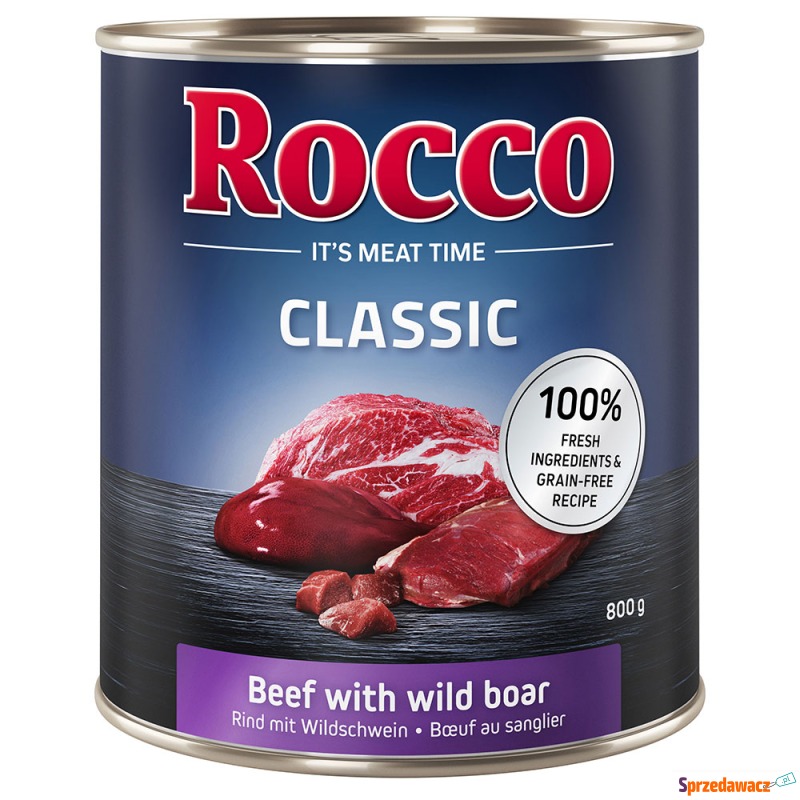 Rocco Classic, 6 x 800 g - Wołowina i mięso z... - Karmy dla psów - Mysłowice