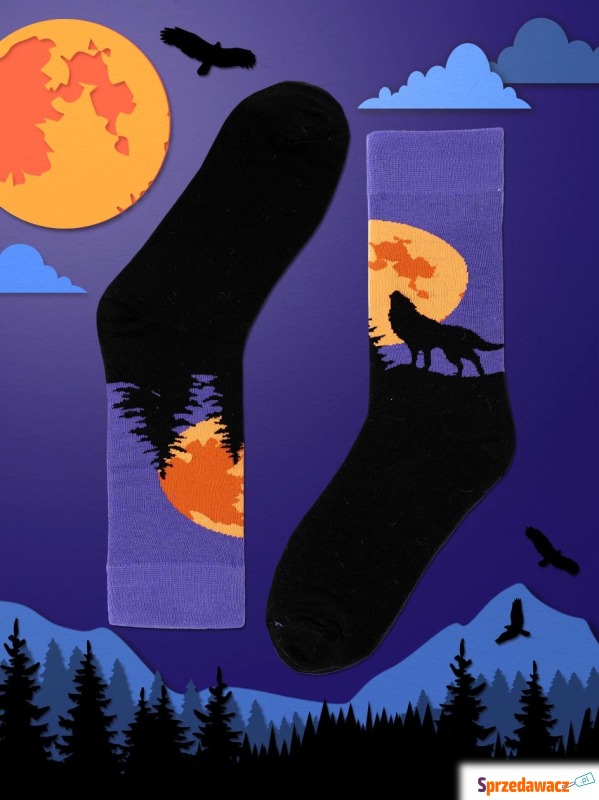 Długie Skarpetki Urban Socks Wolf Fioletowe - Skarpety męskie - Poznań