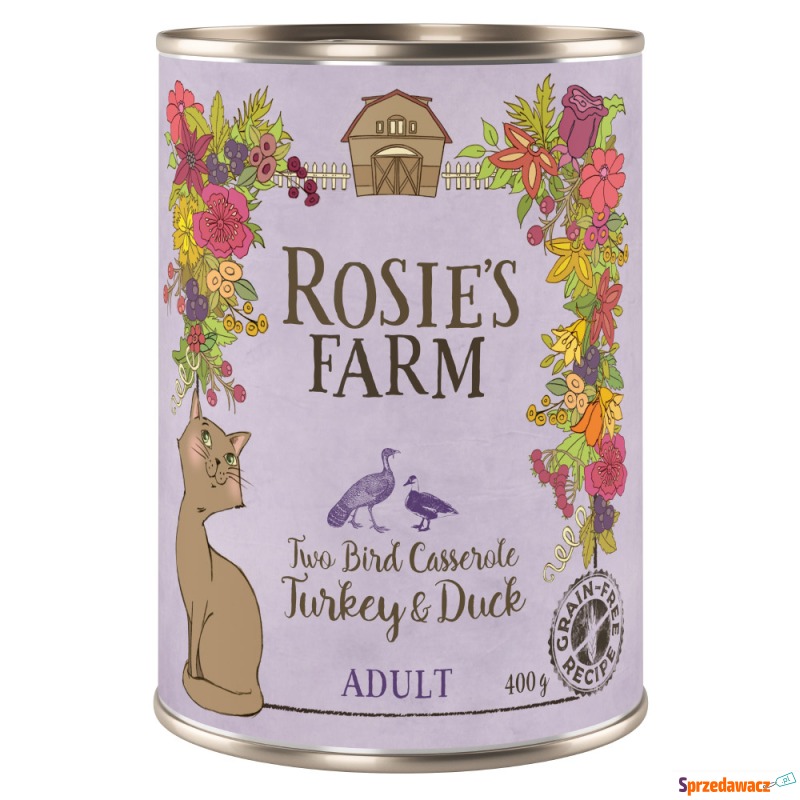 Pakiet Rosie's Farm Adult, 12 x 400 g - Indyk... - Karmy dla kotów - Wodzisław Śląski