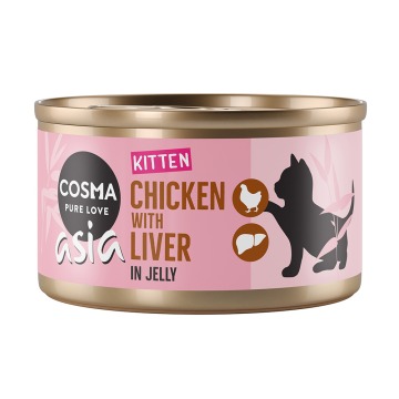 Korzystny pakiet Cosma Asia Kitten w galarecie, 12 x 85 g - Kurczak z wątróbką kurzą