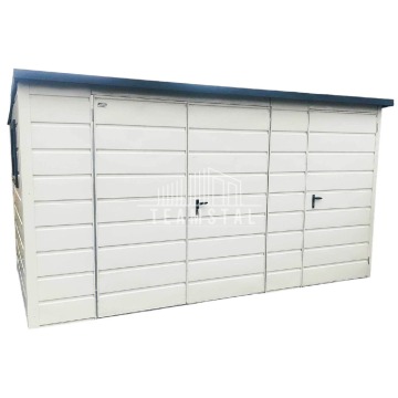 SCHOWEK Domek Ogrodowy 2,5x2 m + wiata 1x2 m - brama dwuskrzydłowa okno TS614