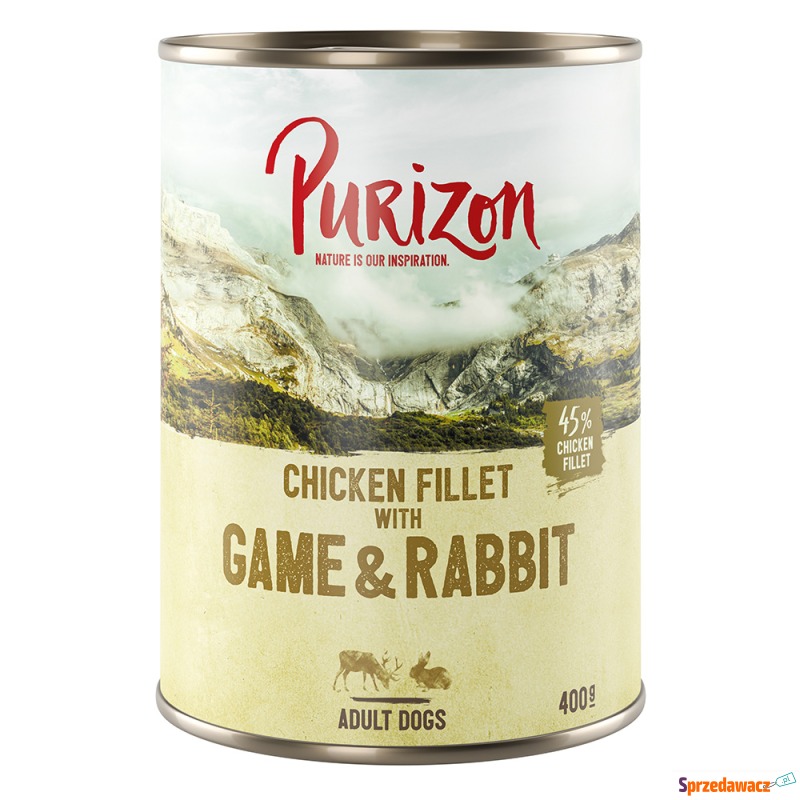 Purizon Adult, 12 x 400 g - Dziczyzna i królik... - Karmy dla psów - Runowo