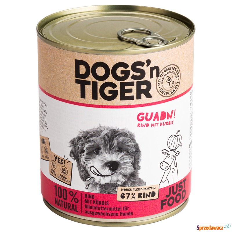 Dogs'n Tiger Adult, 6 x 800 g - Wołowina i dynia - Karmy dla psów - Gdynia