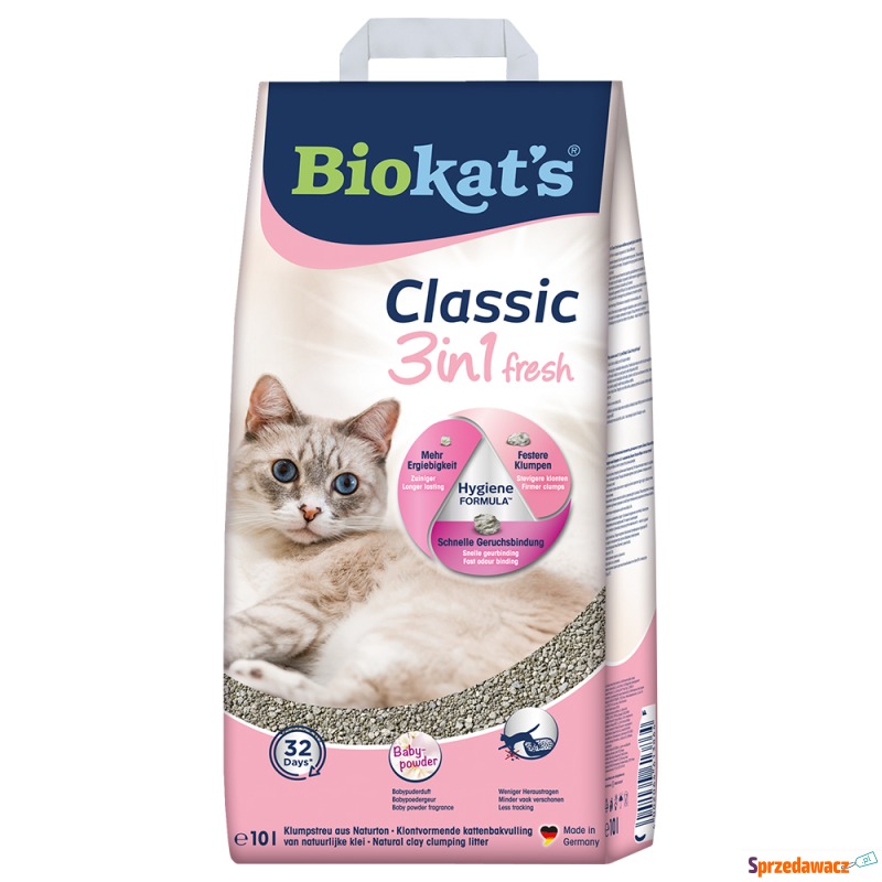 Biokat's Classic Fresh 3in1 o zapachu pudru dla... - Żwirki do kuwety - Częstochowa