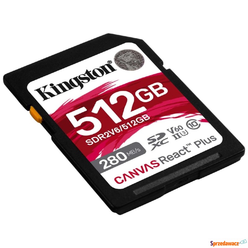 Kingston SDXC 512GB Canvas React Plus SDXC UHS-II... - Karty pamięci, czytniki,... - Lubin