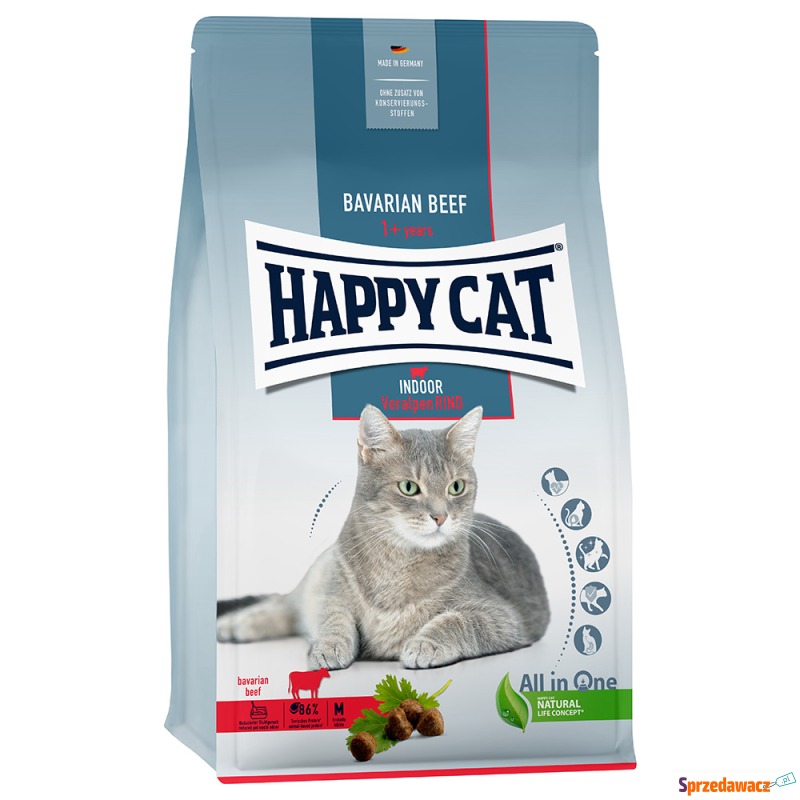 Happy Cat Indoor Adult, wołowina alpejska  - 4... - Karmy dla kotów - Zielona Góra