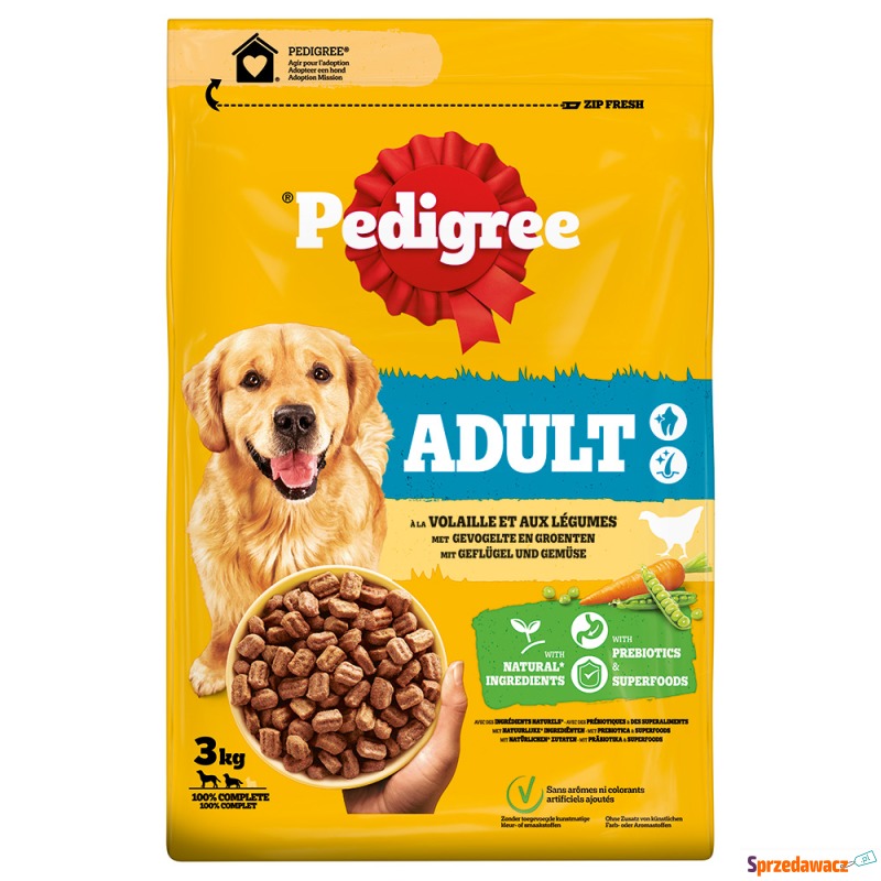 Pedigree Adult, z drobiem i warzywami - 3 kg - Karmy dla psów - Chorzów