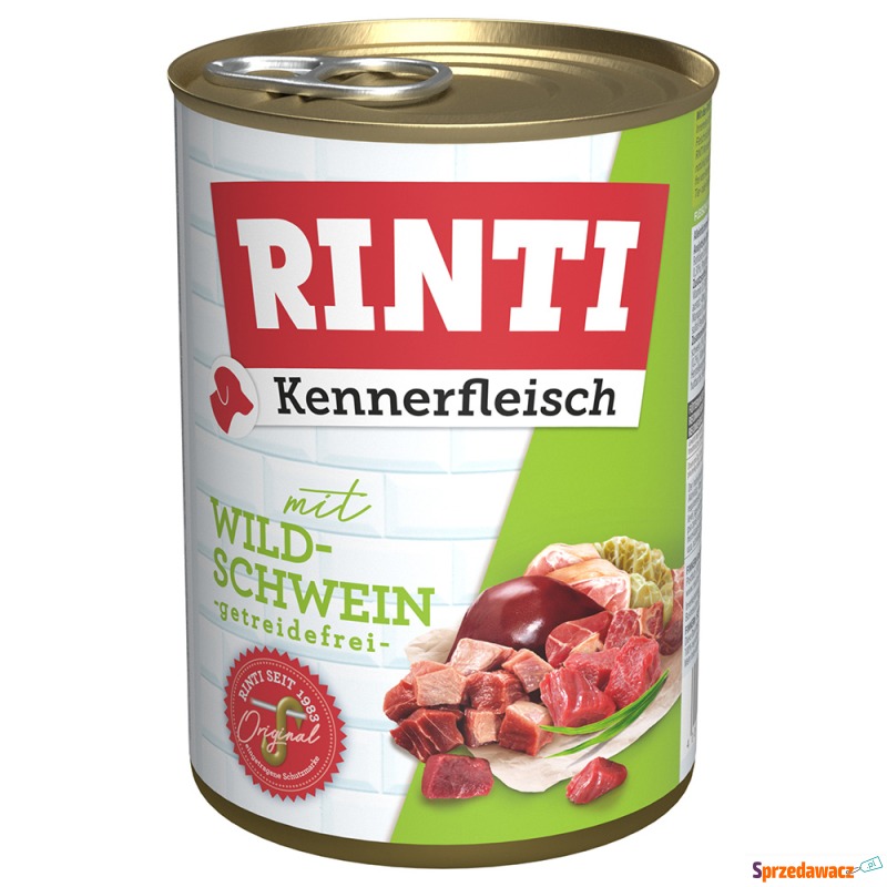 Megapakiet RINTI Kennerfleisch, 24 x 400 g - Dzik - Karmy dla psów - Gliwice