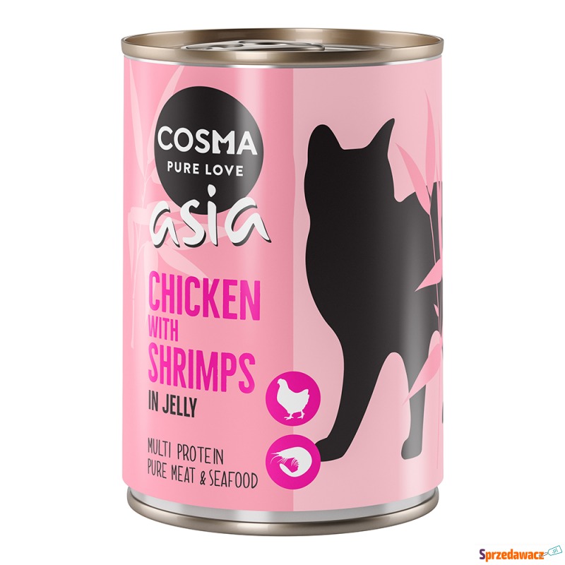 Pakiet Cosma Asia, 12 x 400 g - Kurczak z krewetkami - Karmy dla kotów - Łowicz