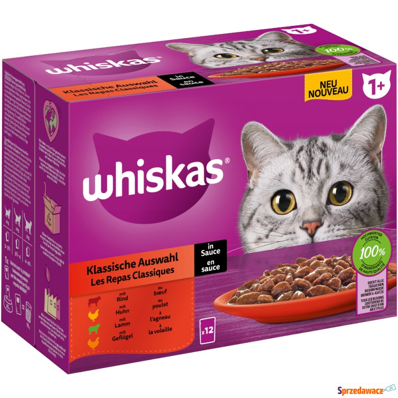 Whiskas 1+ Adult, saszetki, 12 x 85 g - Wybór... - Karmy dla kotów - Chorzów