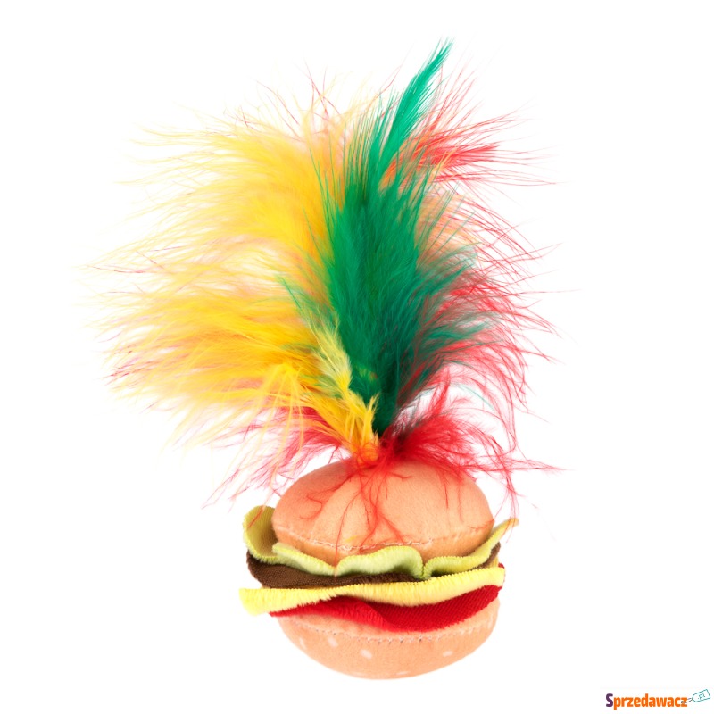 Zabawka dla kota Crinkle Burger, z piórami - 1... - Zabawki dla kotów - Rzeszów