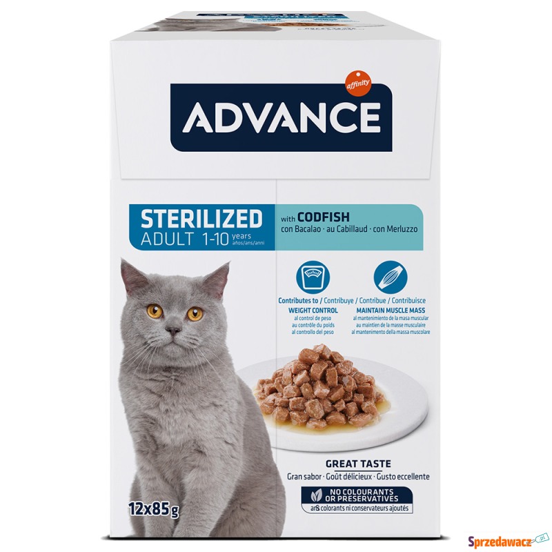 Advance Feline Sterilized, dorsz - 12 x 85 g - Karmy dla kotów - Bydgoszcz