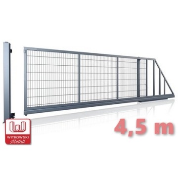 Brama przesuwna 1030x4500 mm - wypełnienie panel 2D, drut fi 8/6/8 mm