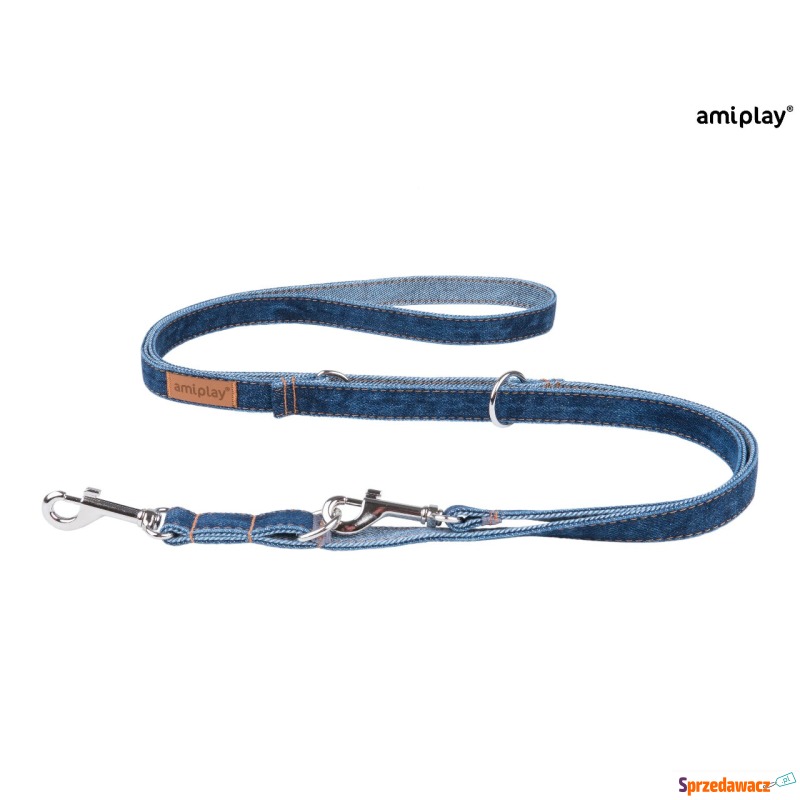 AMIPLAY smycz 6 in 1 denim s 100-200cm granatowy - Akcesoria dla psów - Suwałki